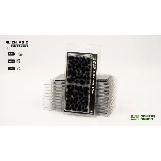 Gamers Grass Grass Tufts – 6 mm – Alien Void (Wild) | Czarne kępki trawy do dioram fantasy i sci-fi